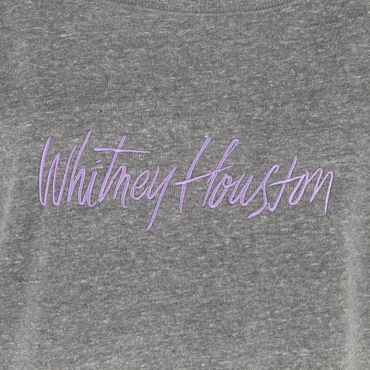 Wide Neck Grey Fleece Embroidered Sweatshirt