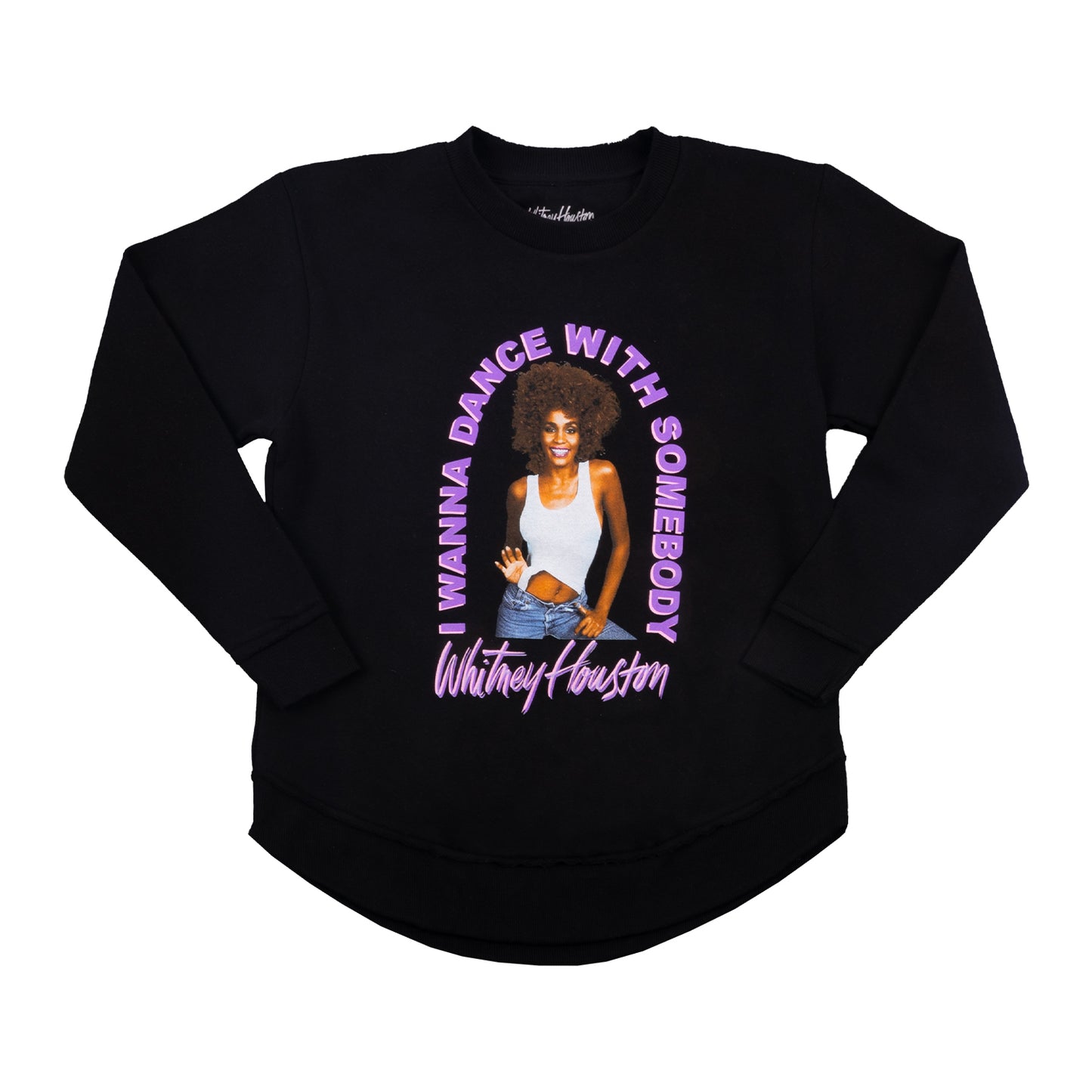 Whitney Houston I Wanna Dance with Somebody Black Tunic Sweatshirt