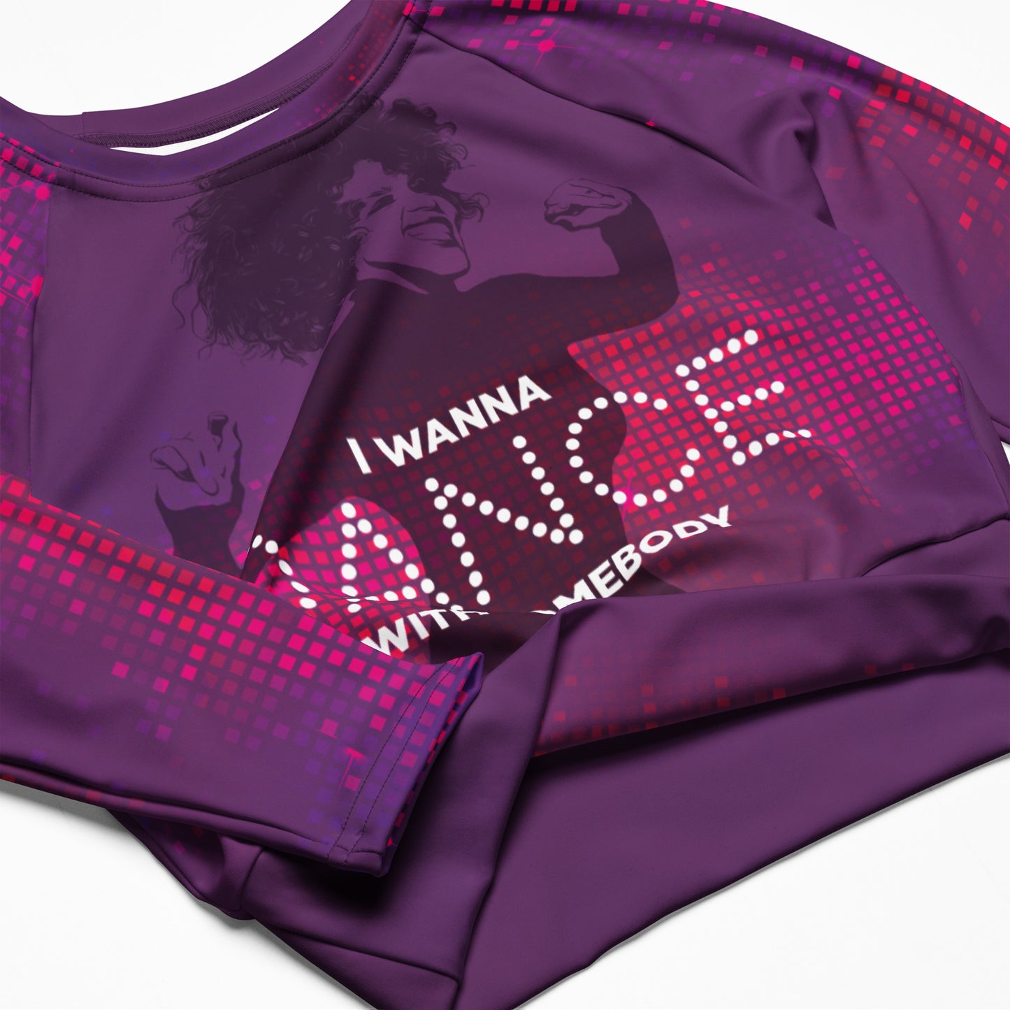 Whitney Houston I Wanna Dance With Somebody Crop Long Sleeve