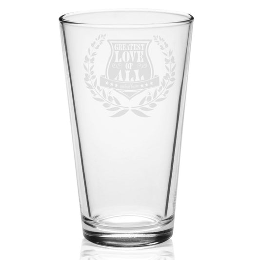 Greatest Love Crest Laser-Etched Pint Glass
