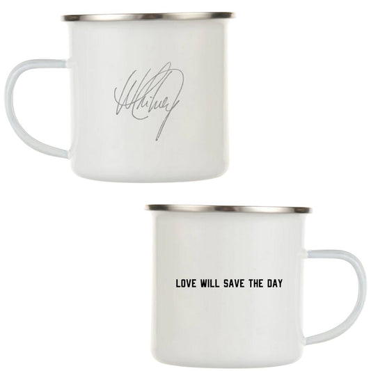 Love Will Save The Day Grey Camping Mug