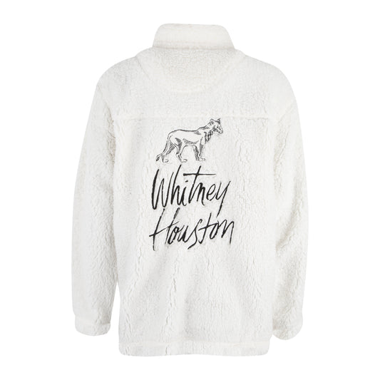 Natural Lioness Embroidered Script 1/4 Sherpa