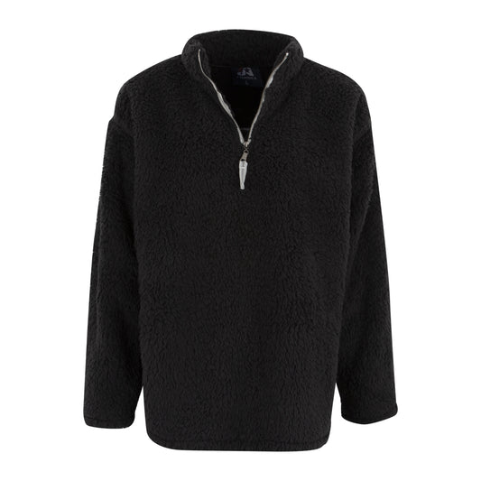 Black Lioness Embroidered Script 1/4 Sherpa