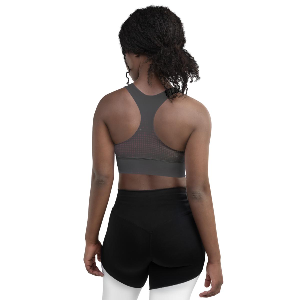 Whitney Houston I Wanna Dance With Somebody Sports Bra Grey Sparkle