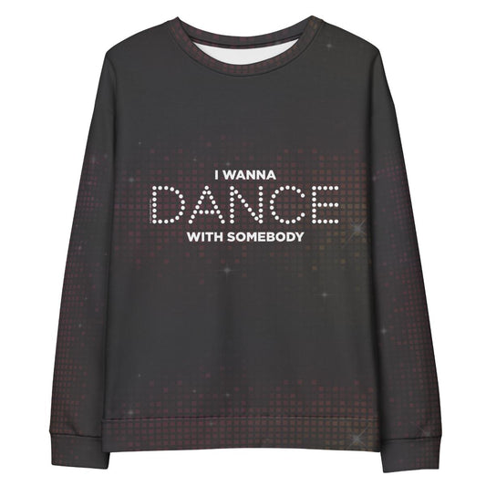Whitney Houston I Wanna Dance With Somebody Sweatshirt | Grey Sparkle