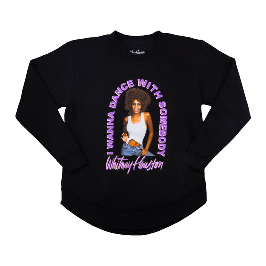 Whitney Houston I Wanna Dance with Somebody Black Tunic Sweatshirt