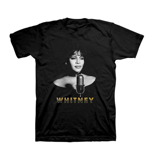 Whitney Houston Black & White Microphone T-Shirt