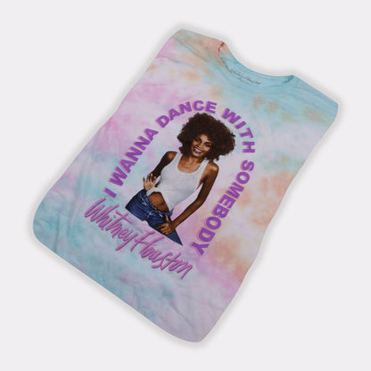 Whitney Houston I Wanna Dance with Somebody Tie Dye T-Shirt