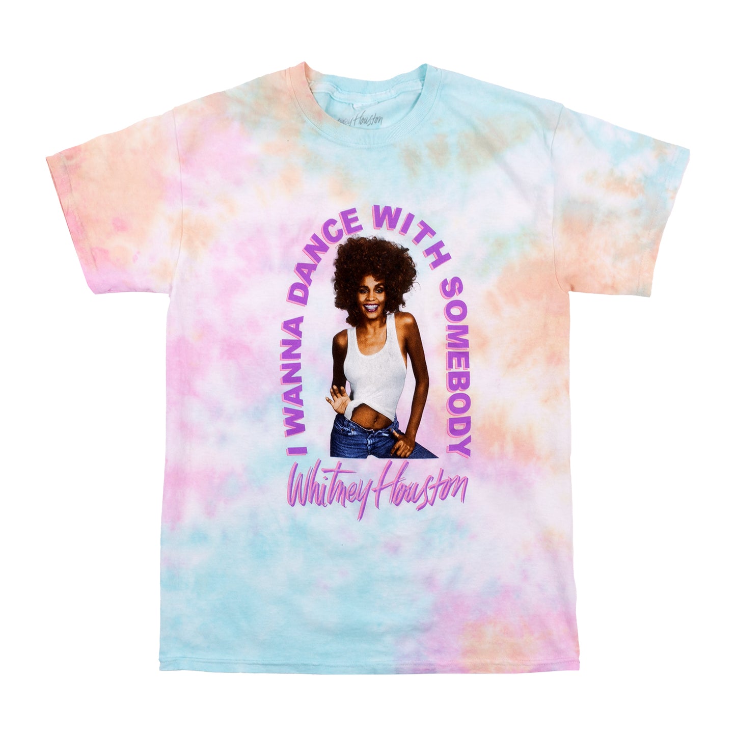 Whitney Houston I Wanna Dance with Somebody Tie Dye T-Shirt