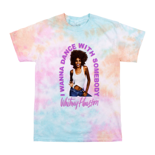 Whitney Houston I Wanna Dance with Somebody Tie Dye T-Shirt