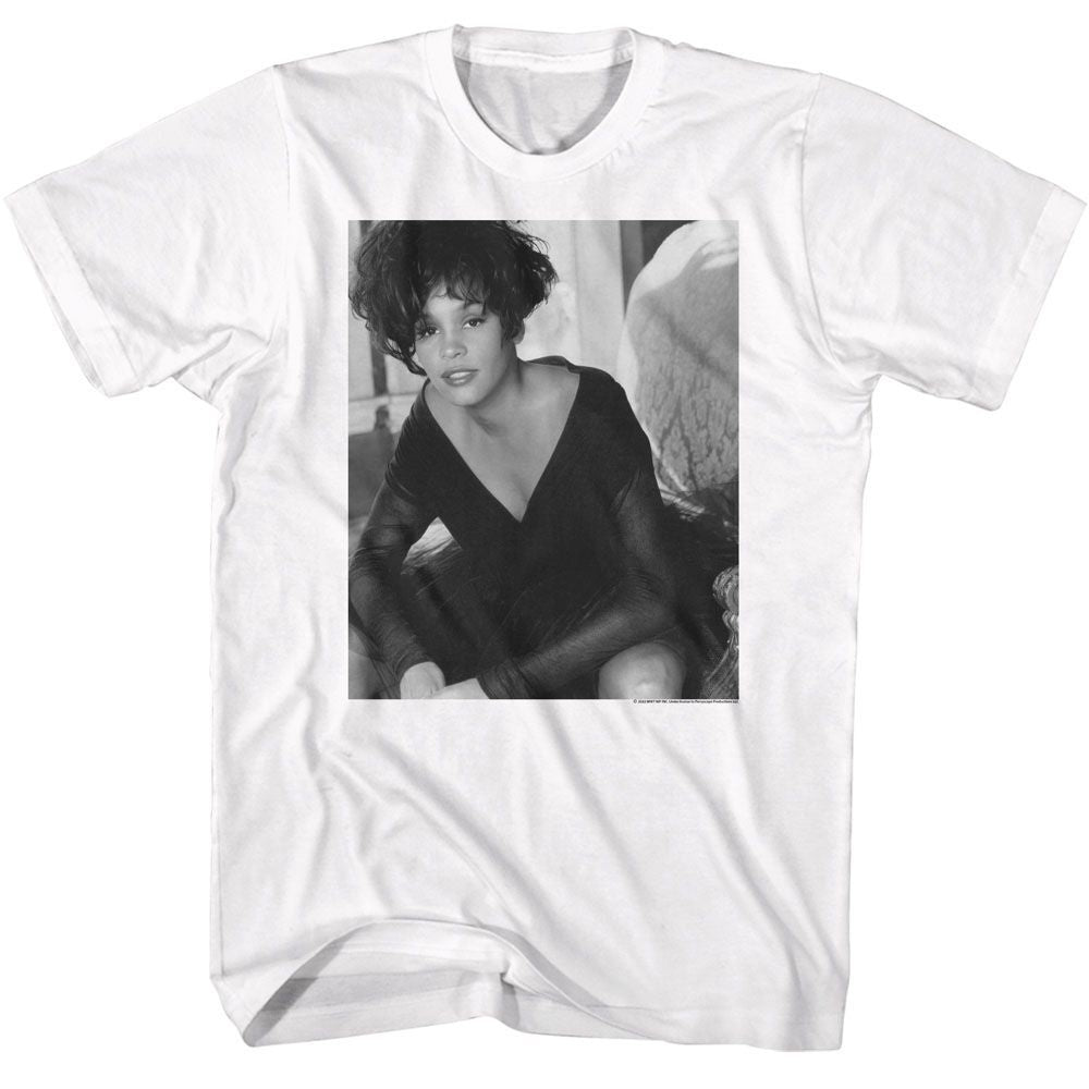 Whitney Leaning Black and White Photo T-Shirt