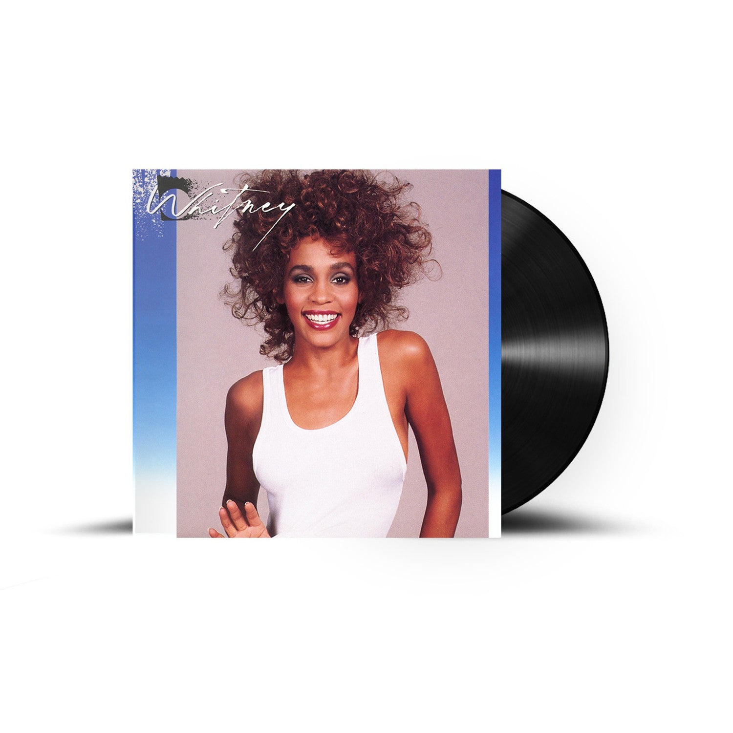 Whitney Houston album vinyl record with a picture of the artist on the cover.