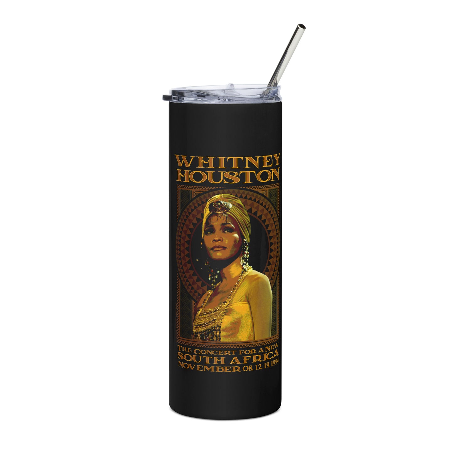 Whitney Houston South Africa Black Tumbler